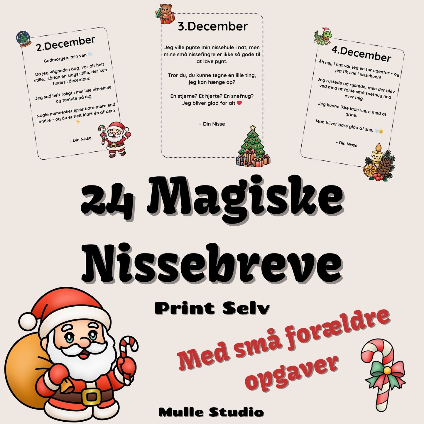 Nissebreve med små opgaver - Print Selv