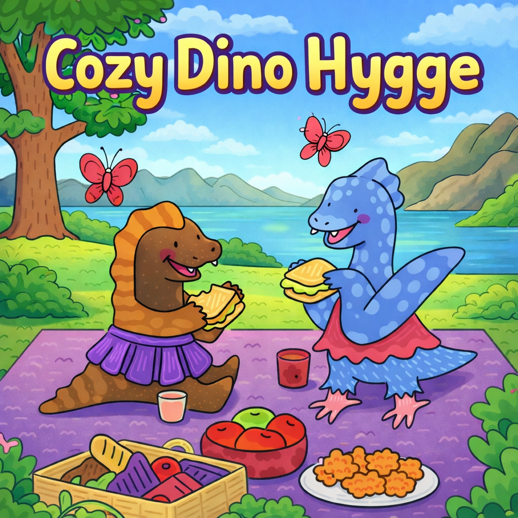 Cozy Dino Hygge - Print Selv Malebog